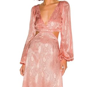 AFRM Revolve pink snakeskin maxi dress. Size small.